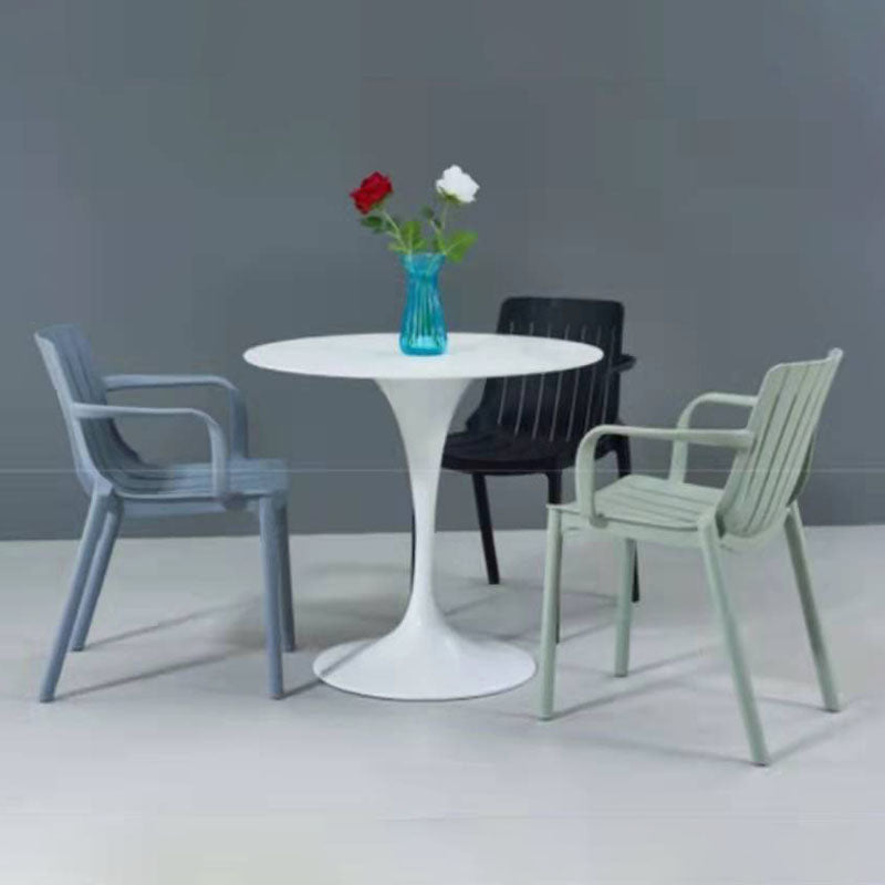 Contemporary Style Stackable Chairs Dining Arm Chairs with Plastic Legs Clearhalo 'Dining Chairs' 'Dining Tables & Seating' 'dining_chair' 'furn' 'furn_dining_chair' 'Furniture' 'furniture_dining_chair' 'Kitchen & Dining Furniture' 4864155