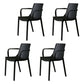 Contemporary Style Stackable Chairs Dining Arm Chairs with Plastic Legs Black 4 Piece Set Clearhalo 'Dining Chairs' 'Dining Tables & Seating' 'dining_chair' 'furn' 'furn_dining_chair' 'Furniture' 'furniture_dining_chair' 'Kitchen & Dining Furniture' 4864157