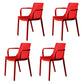 Contemporary Style Stackable Chairs Dining Arm Chairs with Plastic Legs Red 4 Piece Set Clearhalo 'Dining Chairs' 'Dining Tables & Seating' 'dining_chair' 'furn' 'furn_dining_chair' 'Furniture' 'furniture_dining_chair' 'Kitchen & Dining Furniture' 4864159
