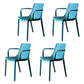 Contemporary Style Stackable Chairs Dining Arm Chairs with Plastic Legs Dark Blue 4 Piece Set Clearhalo 'Dining Chairs' 'Dining Tables & Seating' 'dining_chair' 'furn' 'furn_dining_chair' 'Furniture' 'furniture_dining_chair' 'Kitchen & Dining Furniture' 4864161