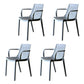 Contemporary Style Stackable Chairs Dining Arm Chairs with Plastic Legs Gray Blue 4 Piece Set Clearhalo 'Dining Chairs' 'Dining Tables & Seating' 'dining_chair' 'furn' 'furn_dining_chair' 'Furniture' 'furniture_dining_chair' 'Kitchen & Dining Furniture' 4864163