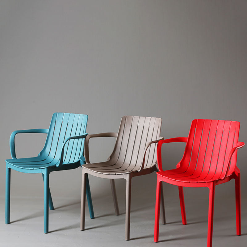 Contemporary Style Stackable Chairs Dining Arm Chairs with Plastic Legs Clearhalo 'Dining Chairs' 'Dining Tables & Seating' 'dining_chair' 'furn' 'furn_dining_chair' 'Furniture' 'furniture_dining_chair' 'Kitchen & Dining Furniture' 4864167