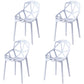 Contemporary Style Stackable Chairs Dining Plastic Arm Chairs for Kitchen White 4 Piece Set Clearhalo 'Dining Chairs' 'Dining Tables & Seating' 'dining_chair' 'furn' 'furn_dining_chair' 'Furniture' 'furniture_dining_chair' 'Kitchen & Dining Furniture' 4864174