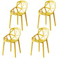 Contemporary Style Stackable Chairs Dining Plastic Arm Chairs for Kitchen Yellow 4 Piece Set Clearhalo 'Dining Chairs' 'Dining Tables & Seating' 'dining_chair' 'furn' 'furn_dining_chair' 'Furniture' 'furniture_dining_chair' 'Kitchen & Dining Furniture' 4864175