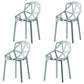 Contemporary Style Stackable Chairs Dining Plastic Arm Chairs for Kitchen Light Green 4 Piece Set Clearhalo 'Dining Chairs' 'Dining Tables & Seating' 'dining_chair' 'furn' 'furn_dining_chair' 'Furniture' 'furniture_dining_chair' 'Kitchen & Dining Furniture' 4864177