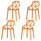 Contemporary Style Stackable Chairs Dining Plastic Arm Chairs for Kitchen Orange 4 Piece Set Clearhalo 'Dining Chairs' 'Dining Tables & Seating' 'dining_chair' 'furn' 'furn_dining_chair' 'Furniture' 'furniture_dining_chair' 'Kitchen & Dining Furniture' 4864181