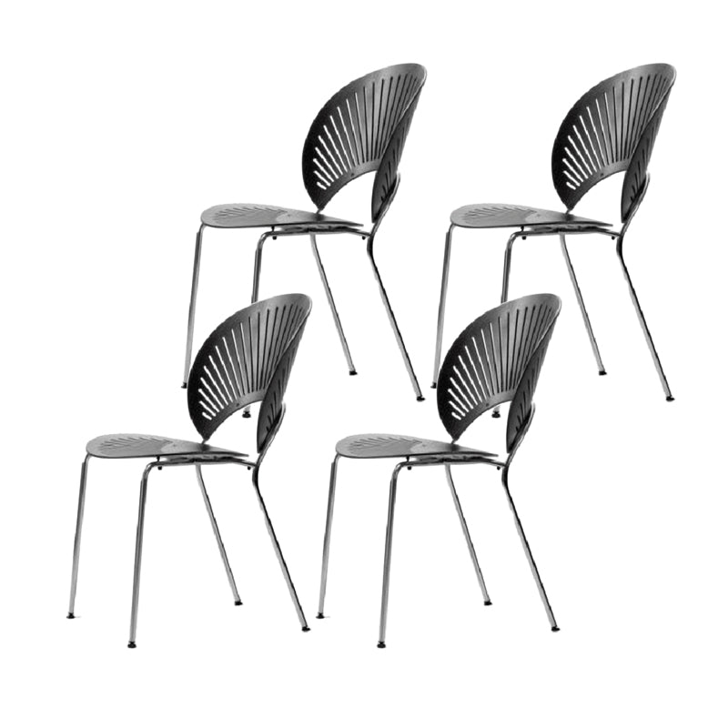 Industrial Style Wood Dining Side Chair Open Back Dining Side Chair Black 4 Piece Set Silver Clearhalo 'Dining Chairs' 'Dining Tables & Seating' 'dining_chair' 'furn' 'furn_dining_chair' 'Furniture' 'furniture_dining_chair' 'Kitchen & Dining Furniture' 4864214