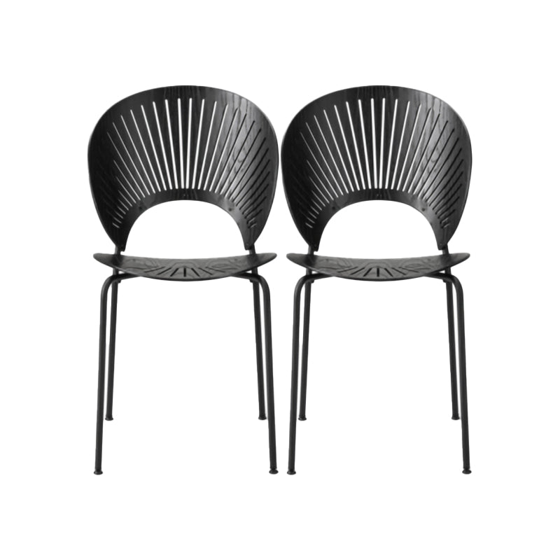 Industrial Style Wood Dining Side Chair Open Back Dining Side Chair Black 2 Piece Set Black Clearhalo 'Dining Chairs' 'Dining Tables & Seating' 'dining_chair' 'furn' 'furn_dining_chair' 'Furniture' 'furniture_dining_chair' 'Kitchen & Dining Furniture' 4864219