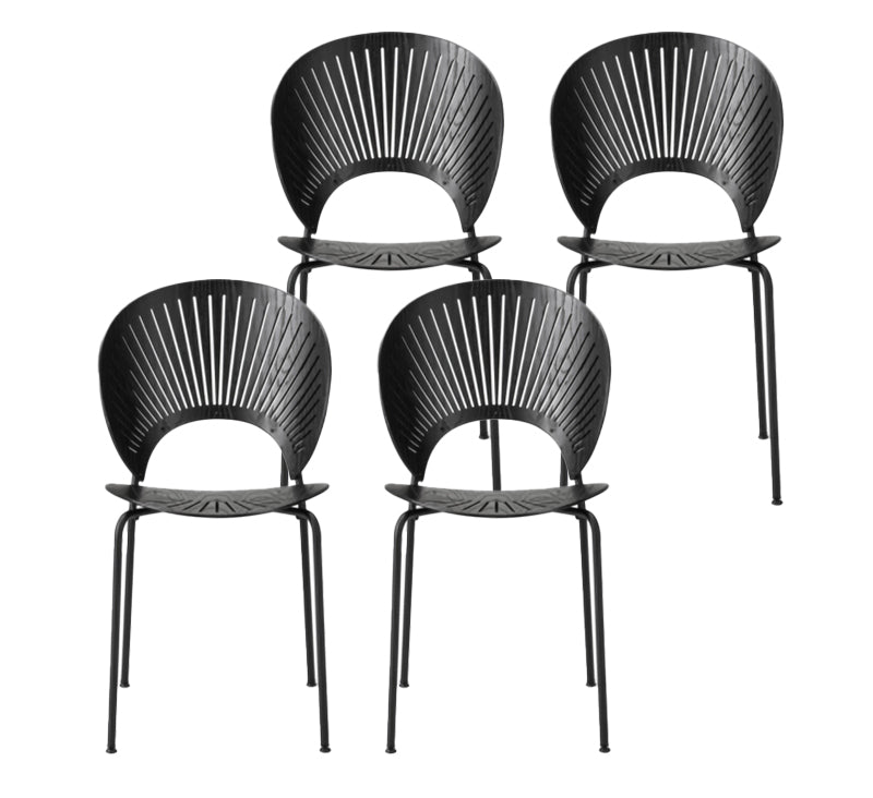 Industrial Style Wood Dining Side Chair Open Back Dining Side Chair Black 4 Piece Set Black Clearhalo 'Dining Chairs' 'Dining Tables & Seating' 'dining_chair' 'furn' 'furn_dining_chair' 'Furniture' 'furniture_dining_chair' 'Kitchen & Dining Furniture' 4864220