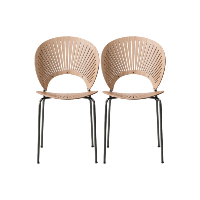 Industrial Style Wood Dining Side Chair Open Back Dining Side Chair Natural 2 Piece Set Black Clearhalo 'Dining Chairs' 'Dining Tables & Seating' 'dining_chair' 'furn' 'furn_dining_chair' 'Furniture' 'furniture_dining_chair' 'Kitchen & Dining Furniture' 4864225