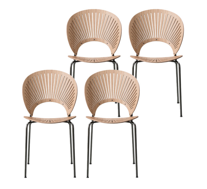 Industrial Style Wood Dining Side Chair Open Back Dining Side Chair Natural 4 Piece Set Black Clearhalo 'Dining Chairs' 'Dining Tables & Seating' 'dining_chair' 'furn' 'furn_dining_chair' 'Furniture' 'furniture_dining_chair' 'Kitchen & Dining Furniture' 4864227