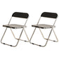 Industrial Style Folding Side Chair for Home Plastic Dining Armless Chair Black 2 Piece Set Clearhalo 'Dining Chairs' 'Dining Tables & Seating' 'dining_chair' 'furn' 'furn_dining_chair' 'Furniture' 'furniture_dining_chair' 'Kitchen & Dining Furniture' 4864240