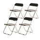 Industrial Style Folding Side Chair for Home Plastic Dining Armless Chair Black 4 Piece Set Clearhalo 'Dining Chairs' 'Dining Tables & Seating' 'dining_chair' 'furn' 'furn_dining_chair' 'Furniture' 'furniture_dining_chair' 'Kitchen & Dining Furniture' 4864242