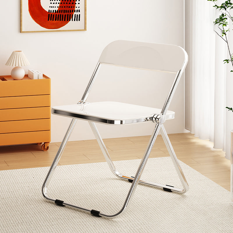 Industrial Style Folding Side Chair for Home Plastic Dining Armless Chair White 1 Piece Clearhalo 'Dining Chairs' 'Dining Tables & Seating' 'dining_chair' 'furn' 'furn_dining_chair' 'Furniture' 'furniture_dining_chair' 'Kitchen & Dining Furniture' 4864245