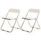 Industrial Style Folding Side Chair for Home Plastic Dining Armless Chair White 2 Piece Set Clearhalo 'Dining Chairs' 'Dining Tables & Seating' 'dining_chair' 'furn' 'furn_dining_chair' 'Furniture' 'furniture_dining_chair' 'Kitchen & Dining Furniture' 4864247