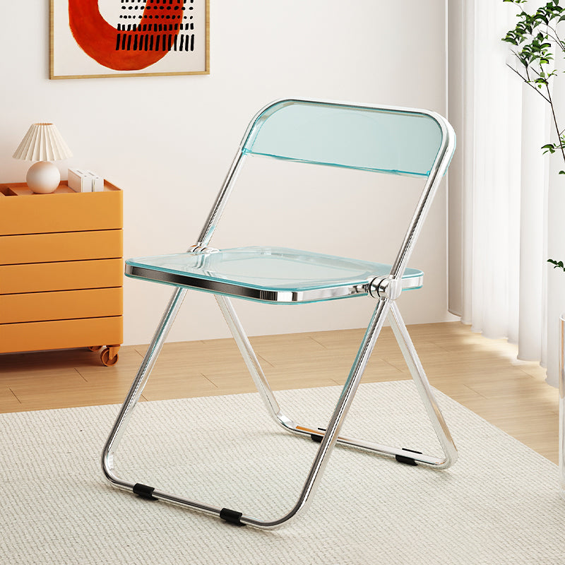 Industrial Style Folding Side Chair for Home Plastic Dining Armless Chair Blue 1 Piece Clearhalo 'Dining Chairs' 'Dining Tables & Seating' 'dining_chair' 'furn' 'furn_dining_chair' 'Furniture' 'furniture_dining_chair' 'Kitchen & Dining Furniture' 4864256