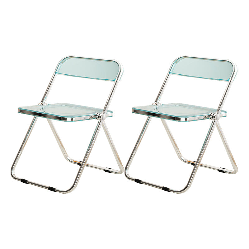 Industrial Style Folding Side Chair for Home Plastic Dining Armless Chair Blue 2 Piece Set Clearhalo 'Dining Chairs' 'Dining Tables & Seating' 'dining_chair' 'furn' 'furn_dining_chair' 'Furniture' 'furniture_dining_chair' 'Kitchen & Dining Furniture' 4864257