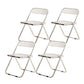 Industrial Style Folding Side Chair for Home Plastic Dining Armless Chair Clear 4 Piece Set Clearhalo 'Dining Chairs' 'Dining Tables & Seating' 'dining_chair' 'furn' 'furn_dining_chair' 'Furniture' 'furniture_dining_chair' 'Kitchen & Dining Furniture' 4864261