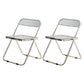 Industrial Style Folding Side Chair for Home Plastic Dining Armless Chair Smoke Gray 2 Piece Set Clearhalo 'Dining Chairs' 'Dining Tables & Seating' 'dining_chair' 'furn' 'furn_dining_chair' 'Furniture' 'furniture_dining_chair' 'Kitchen & Dining Furniture' 4864266