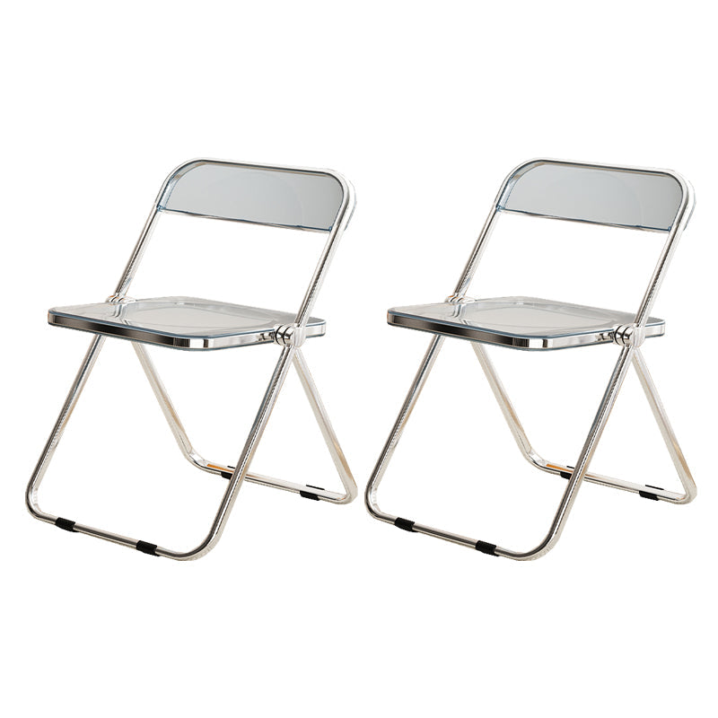 Industrial Style Folding Side Chair for Home Plastic Dining Armless Chair Smoke Gray 2 Piece Set Clearhalo 'Dining Chairs' 'Dining Tables & Seating' 'dining_chair' 'furn' 'furn_dining_chair' 'Furniture' 'furniture_dining_chair' 'Kitchen & Dining Furniture' 4864266