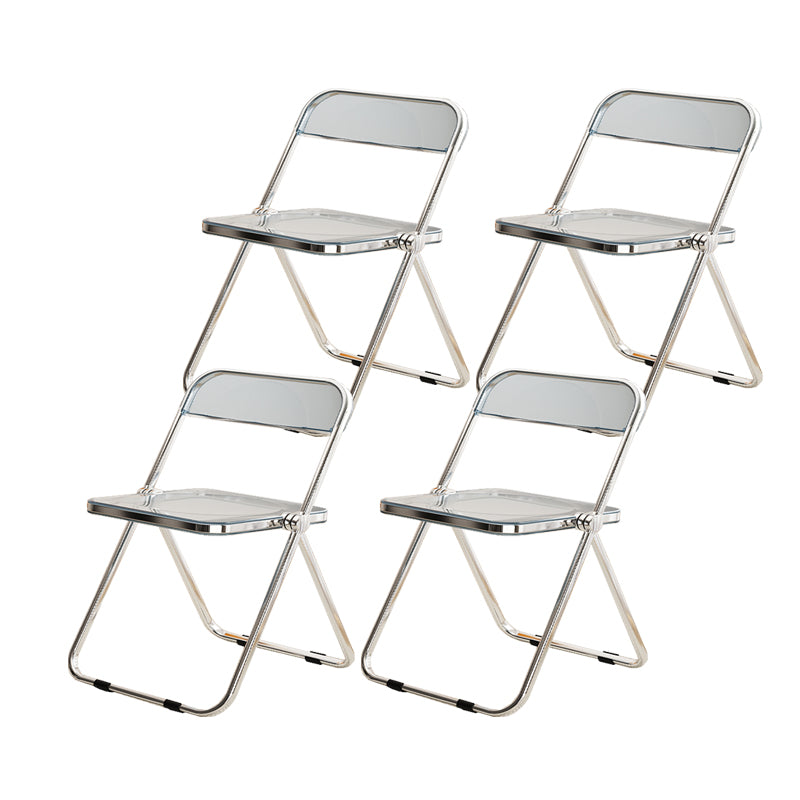 Industrial Style Folding Side Chair for Home Plastic Dining Armless Chair Smoke Gray 4 Piece Set Clearhalo 'Dining Chairs' 'Dining Tables & Seating' 'dining_chair' 'furn' 'furn_dining_chair' 'Furniture' 'furniture_dining_chair' 'Kitchen & Dining Furniture' 4864267