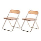 Industrial Style Folding Side Chair for Home Plastic Dining Armless Chair Caramel 2 Piece Set Clearhalo 'Dining Chairs' 'Dining Tables & Seating' 'dining_chair' 'furn' 'furn_dining_chair' 'Furniture' 'furniture_dining_chair' 'Kitchen & Dining Furniture' 4864269