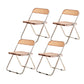 Industrial Style Folding Side Chair for Home Plastic Dining Armless Chair Caramel 4 Piece Set Clearhalo 'Dining Chairs' 'Dining Tables & Seating' 'dining_chair' 'furn' 'furn_dining_chair' 'Furniture' 'furniture_dining_chair' 'Kitchen & Dining Furniture' 4864270