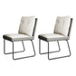 Minimalist Style Leather Dining Chairs Armless Solid Back Chair for Home Off-White 2 Piece Set Clearhalo 'Dining Chairs' 'Dining Tables & Seating' 'dining_chair' 'furn' 'furn_dining_chair' 'Furniture' 'furniture_dining_chair' 'Kitchen & Dining Furniture' 4864276