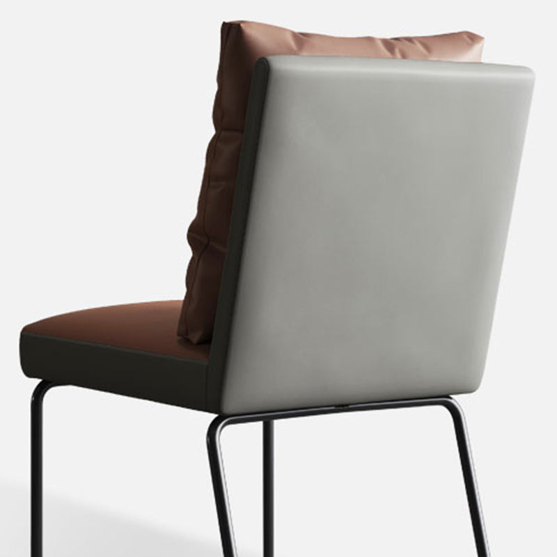 Minimalist Style Leather Dining Chairs Armless Solid Back Chair for Home Clearhalo 'Dining Chairs' 'Dining Tables & Seating' 'dining_chair' 'furn' 'furn_dining_chair' 'Furniture' 'furniture_dining_chair' 'Kitchen & Dining Furniture' 4864283