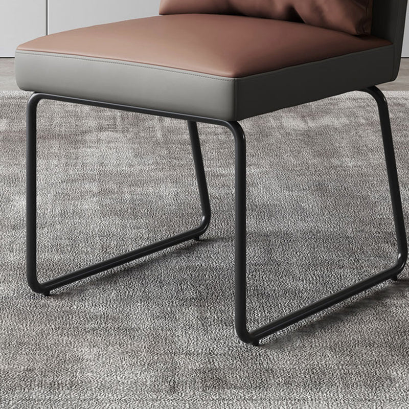 Minimalist Style Leather Dining Chairs Armless Solid Back Chair for Home Clearhalo 'Dining Chairs' 'Dining Tables & Seating' 'dining_chair' 'furn' 'furn_dining_chair' 'Furniture' 'furniture_dining_chair' 'Kitchen & Dining Furniture' 4864286