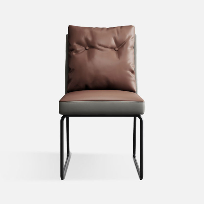 Minimalist Style Leather Dining Chairs Armless Solid Back Chair for Home Clearhalo 'Dining Chairs' 'Dining Tables & Seating' 'dining_chair' 'furn' 'furn_dining_chair' 'Furniture' 'furniture_dining_chair' 'Kitchen & Dining Furniture' 4864289