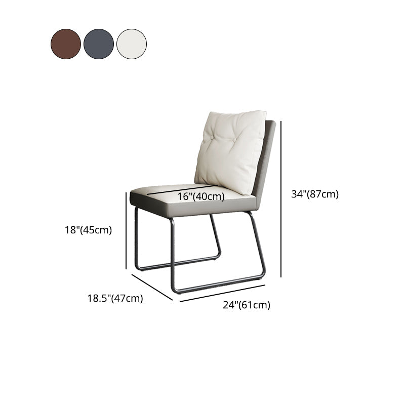 Minimalist Style Leather Dining Chairs Armless Solid Back Chair for Home Clearhalo 'Dining Chairs' 'Dining Tables & Seating' 'dining_chair' 'furn' 'furn_dining_chair' 'Furniture' 'furniture_dining_chair' 'Kitchen & Dining Furniture' 4864291