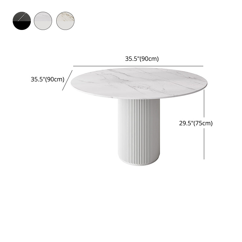 Modern 1/5 Pieces Dining Set Round Stone Dining Table for Dining Room Clearhalo 'Dining Room Sets' 'Dining Tables & Seating' 'dining_room_set' 'furn' 'furn_dining_room_set' 'Furniture' 'furniture_dining_room_set' 'Kitchen & Dining Furniture' 4864329