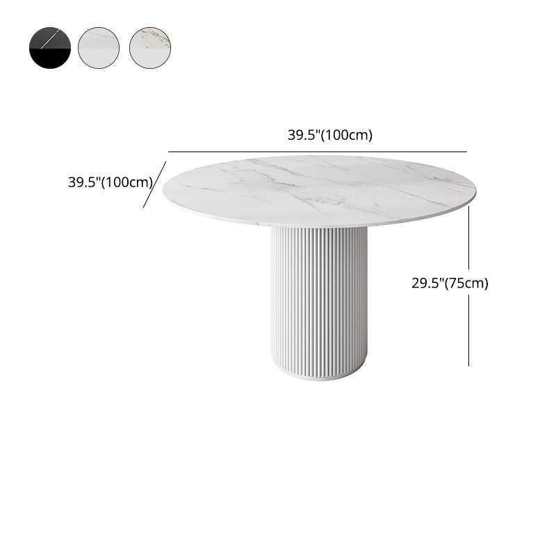 Modern 1/5 Pieces Dining Set Round Stone Dining Table for Dining Room Clearhalo 'Dining Room Sets' 'Dining Tables & Seating' 'dining_room_set' 'furn' 'furn_dining_room_set' 'Furniture' 'furniture_dining_room_set' 'Kitchen & Dining Furniture' 4864330