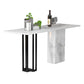 Industrial Black Steel Bar Dining Table White Stone Top Rectangle Indoor Bistro Table Without Chairs Clearhalo 'Bar Furniture' 'Bar Tables' 'bar_tables' 'furn' 'furn_bar_tables' 'Furniture' 'furniture_bar_tables' 'Kitchen & Dining Furniture' 4864365