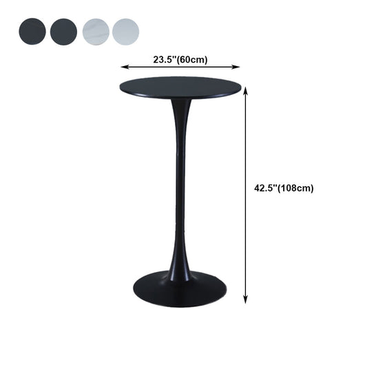 Stone Bar Dining Table Modern Round Bar Table with Pedestal for Dining Room Clearhalo 'Bar Furniture' 'Bar Tables' 'bar_tables' 'furn' 'furn_bar_tables' 'Furniture' 'furniture_bar_tables' 'Kitchen & Dining Furniture' 4864400