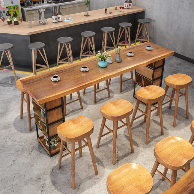Rectangle Bar Table Contemporary Wood Bar Table with Sled Base 78.7"L x 17.7"W x 41.3"H Without Chairs Clearhalo 'Bar Furniture' 'Bar Tables' 'bar_tables' 'furn' 'furn_bar_tables' 'Furniture' 'furniture_bar_tables' 'Kitchen & Dining Furniture' 4874843