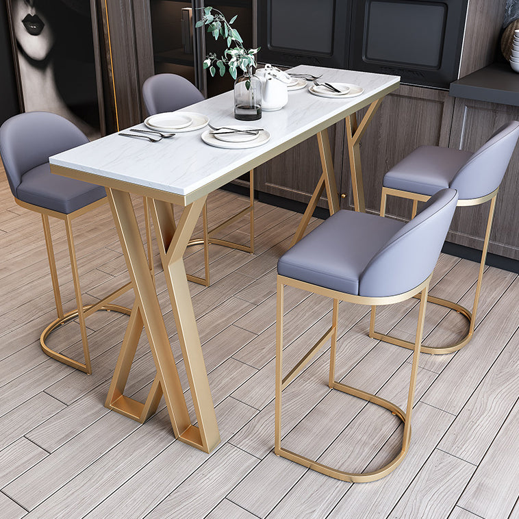 Traditional Luxury Bar Dining Table Rectangle Bar Table with Sled Base 70.9"L x 17.7"W x 41.3"H Without Chairs Clearhalo 'Bar Furniture' 'Bar Tables' 'bar_tables' 'furn' 'furn_bar_tables' 'Furniture' 'furniture_bar_tables' 'Kitchen & Dining Furniture' 4874858