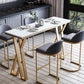 Traditional Luxury Bar Dining Table Rectangle Bar Table with Sled Base 47.2"L x 17.7"W x 41.3"H Without Chairs Clearhalo 'Bar Furniture' 'Bar Tables' 'bar_tables' 'furn' 'furn_bar_tables' 'Furniture' 'furniture_bar_tables' 'Kitchen & Dining Furniture' 4874861