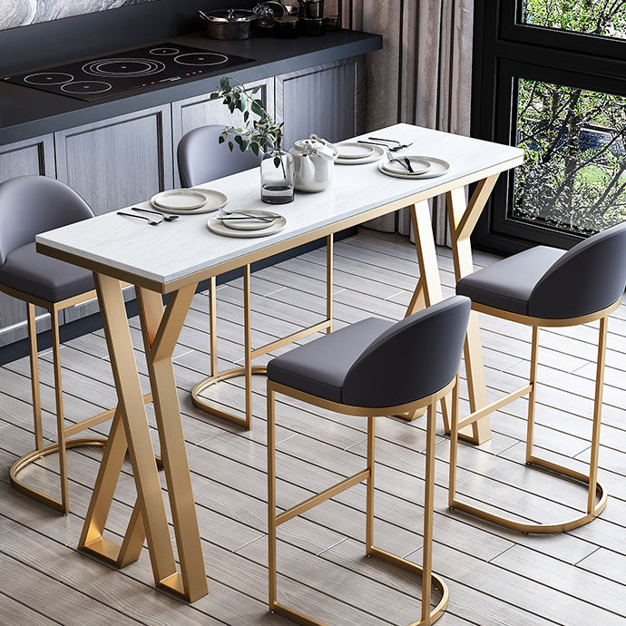 Traditional Luxury Bar Dining Table Rectangle Bar Table with Sled Base 47.2"L x 17.7"W x 41.3"H Without Chairs Clearhalo 'Bar Furniture' 'Bar Tables' 'bar_tables' 'furn' 'furn_bar_tables' 'Furniture' 'furniture_bar_tables' 'Kitchen & Dining Furniture' 4874861