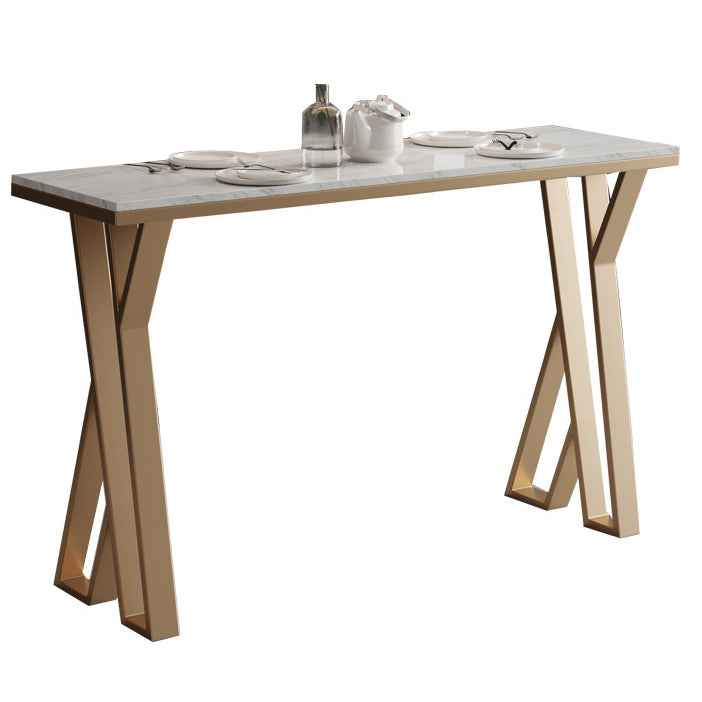 Traditional Luxury Bar Dining Table Rectangle Bar Table with Sled Base 39.4"L x 17.7"W x 41.3"H Without Chairs Clearhalo 'Bar Furniture' 'Bar Tables' 'bar_tables' 'furn' 'furn_bar_tables' 'Furniture' 'furniture_bar_tables' 'Kitchen & Dining Furniture' 4874862