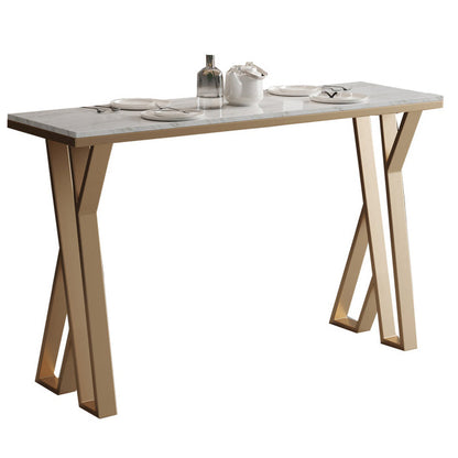 Traditional Luxury Bar Dining Table Rectangle Bar Table with Sled Base 39.4"L x 17.7"W x 41.3"H Without Chairs Clearhalo 'Bar Furniture' 'Bar Tables' 'bar_tables' 'furn' 'furn_bar_tables' 'Furniture' 'furniture_bar_tables' 'Kitchen & Dining Furniture' 4874862