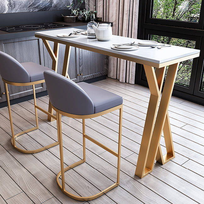 Traditional Luxury Bar Dining Table Rectangle Bar Table with Sled Base Clearhalo 'Bar Furniture' 'Bar Tables' 'bar_tables' 'furn' 'furn_bar_tables' 'Furniture' 'furniture_bar_tables' 'Kitchen & Dining Furniture' 4874870
