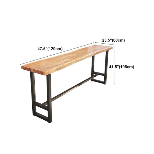 Industrial Bar Dining Table Pine Wood Bar Table with Trestle Base Clearhalo 'Bar Furniture' 'Bar Tables' 'bar_tables' 'Furniture' 'furniture_bar_tables' 'Kitchen & Dining Furniture' 4874895