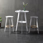 Simple Style Round Bar Table Wood Top Pub Table for Coffee Shop 23.6"L x 23.6"W x 40.2"H White Without Chairs Clearhalo 'Bar Furniture' 'Bar Tables' 'bar_tables' 'furn' 'furn_bar_tables' 'Furniture' 'furniture_bar_tables' 'Kitchen & Dining Furniture' 4874909