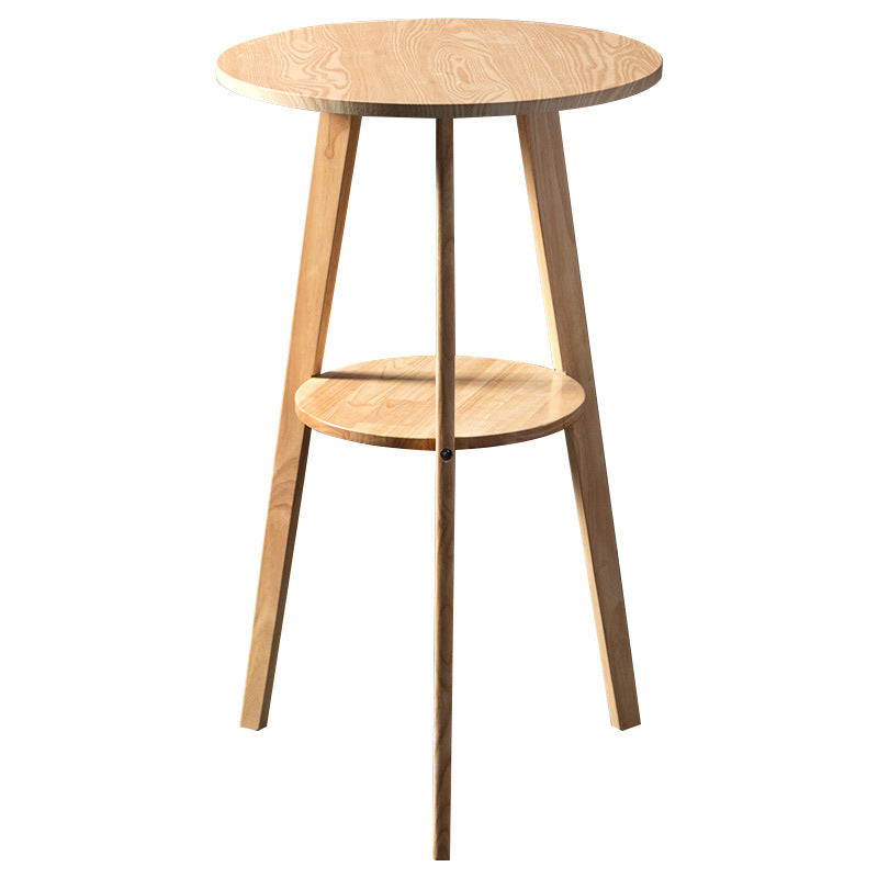 Simple Style Round Bar Table Wood Top Pub Table for Coffee Shop Clearhalo 'Bar Furniture' 'Bar Tables' 'bar_tables' 'furn' 'furn_bar_tables' 'Furniture' 'furniture_bar_tables' 'Kitchen & Dining Furniture' 4874910