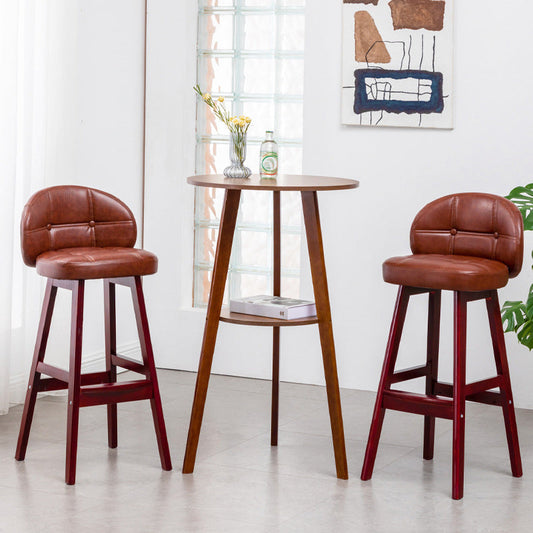 Simple Style Round Bar Table Wood Top Pub Table for Coffee Shop Clearhalo 'Bar Furniture' 'Bar Tables' 'bar_tables' 'furn' 'furn_bar_tables' 'Furniture' 'furniture_bar_tables' 'Kitchen & Dining Furniture' 4874913