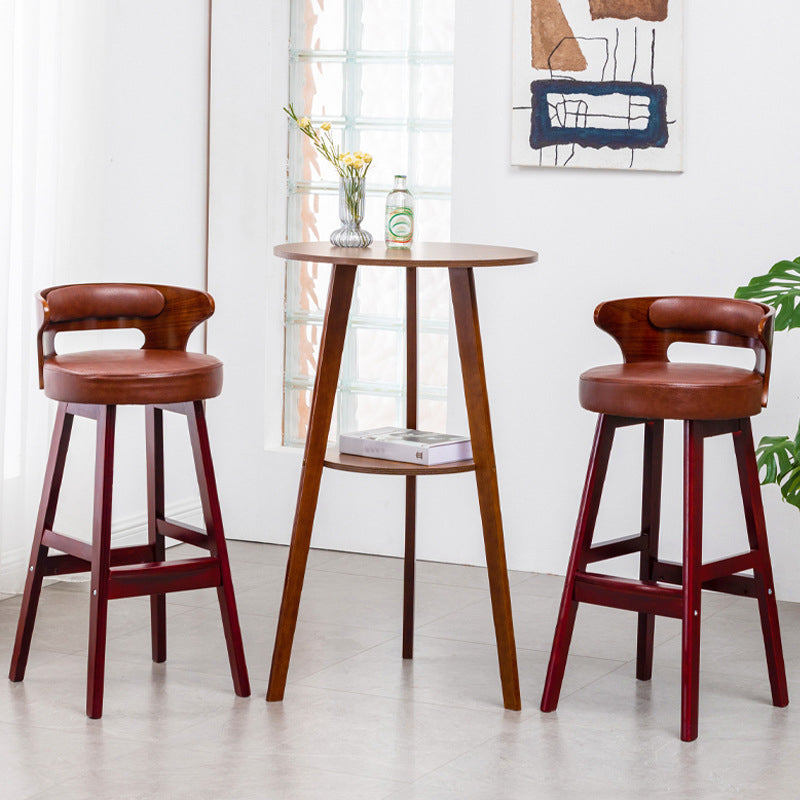 Simple Style Round Bar Table Wood Top Pub Table for Coffee Shop Clearhalo 'Bar Furniture' 'Bar Tables' 'bar_tables' 'furn' 'furn_bar_tables' 'Furniture' 'furniture_bar_tables' 'Kitchen & Dining Furniture' 4874914