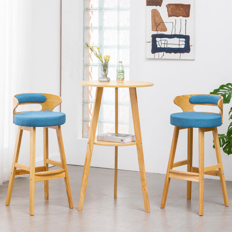 Simple Style Round Bar Table Wood Top Pub Table for Coffee Shop Clearhalo 'Bar Furniture' 'Bar Tables' 'bar_tables' 'furn' 'furn_bar_tables' 'Furniture' 'furniture_bar_tables' 'Kitchen & Dining Furniture' 4874918
