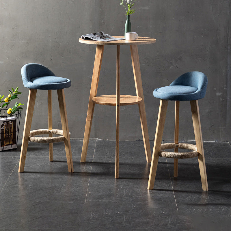 Simple Style Round Bar Table Wood Top Pub Table for Coffee Shop Clearhalo 'Bar Furniture' 'Bar Tables' 'bar_tables' 'furn' 'furn_bar_tables' 'Furniture' 'furniture_bar_tables' 'Kitchen & Dining Furniture' 4874919